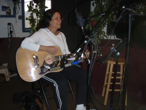Donna Marie Cary laying down the scratch vocals.